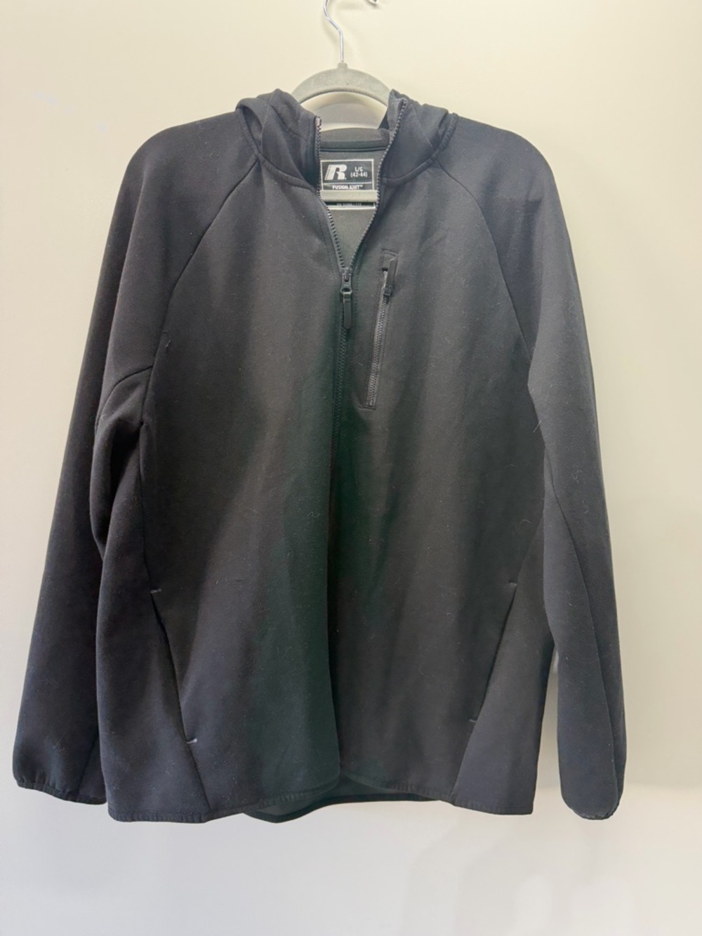 Russell Athletic Black Fusion Knit full zip hoodie